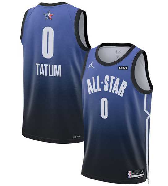 Men%27s 2023 All-Star #0 Jayson Tatum Blue Game Swingman Stitched Basketball Jersey Dzhi->2023 all star->NBA Jersey